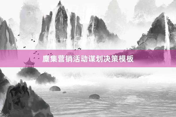 麇集营销活动谋划决策模板